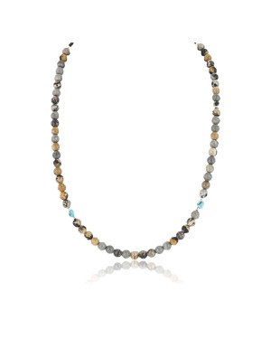 Certified Authentic Navajo .925 Sterling Silver Natural Turquoise and Jasper Native American Necklace 371047861629