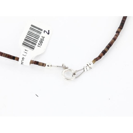 Certified Authentic Navajo .925 Sterling Silver Natural Turquoise and Jasper Native American Necklace 390805491108