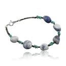 Navajo .925 Sterling Silver Natural Turquoise and Lapis Native American Bracelet 370973393531