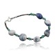 Certified Authentic Navajo .925 Sterling Silver Natural Turquoise and Lapis Native American Bracelet 370973393531