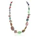 Navajo .925 Sterling Silver Natural Turquoise and Multicolor Stones Native American Necklace 15215-5