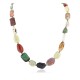 Certified Authentic Navajo .925 Sterling Silver Natural Turquoise and Multicolor Stones Native American Necklace 15343-32