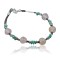Certified Authentic Navajo .925 Sterling Silver Natural Turquoise and Native American Pink Quartz Bracelet 390734544251
