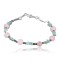 Certified Authentic Navajo .925 Sterling Silver Natural Turquoise and Native American Pink Quartz Bracelet 390739488105