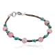 Certified Authentic Navajo .925 Sterling Silver Natural Turquoise and Native American Pink Quartz Bracelet 390742423467