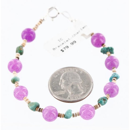 Certified Authentic Navajo .925 Sterling Silver Natural Turquoise and Purple Agate Native American Bracelet 390772951959 Certified Authentic Navajo .925 Sterling Silver Natural Turquoise and Purple Agate Native American Bracelet 390772951959