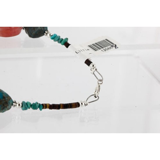 Certified Authentic Navajo .925 Sterling Silver Natural Turquoise and Quartz Native American Bracelet 370992850084