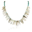 Certified Authentic Navajo .925 Sterling Silver Natural Turquoise and Smoky Quartz Native American Necklace 25250