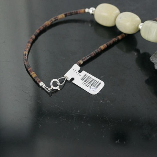 Certified Authentic Navajo .925 Sterling Silver Natural Turquoise Black Onyx Agate Native American Necklace 390688929183