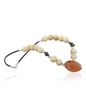Certified Authentic Navajo .925 Sterling Silver Natural Turquoise Carnelian Agate Native American Necklace 15265-18