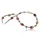 Certified Authentic Navajo .925 Sterling Silver Natural Turquoise Carnelian Native American Necklace 15265-17