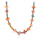 Certified Authentic Navajo .925 Sterling Silver Natural Turquoise Carnelian Native American Necklace 15888-2