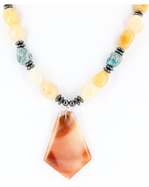 Certified Authentic Navajo .925 Sterling Silver Natural Turquoise Carnelian Native American Necklace 390829122491