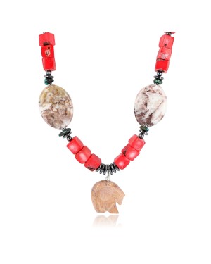 Certified Authentic Navajo .925 Sterling Silver Natural Turquoise CORAL 9 Native American Necklace 371024333338