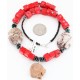 Certified Authentic Navajo .925 Sterling Silver Natural Turquoise CORAL 9 Native American Necklace 371024333338