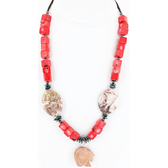 Certified Authentic Navajo .925 Sterling Silver Natural Turquoise CORAL 9 Native American Necklace 371024333338