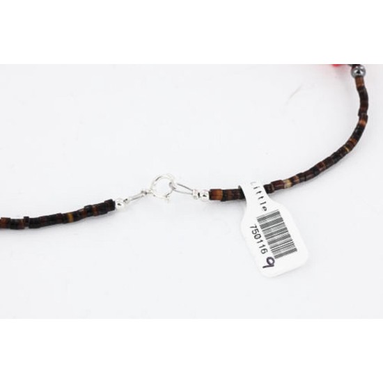 Certified Authentic Navajo .925 Sterling Silver Natural Turquoise CORAL 9 Native American Necklace 371024333338