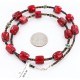 Certified Authentic Navajo .925 Sterling Silver Natural Turquoise CORAL 95 Native American Necklace 15755-95