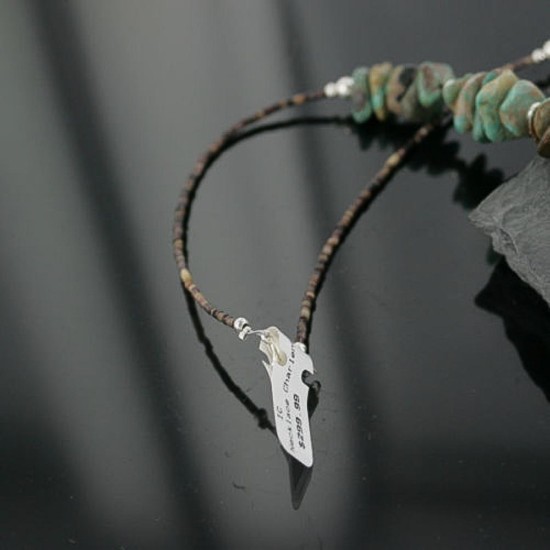 Certified Authentic Navajo .925 Sterling Silver Natural Turquoise, Coral and Abalone Native American Necklace 15422-51