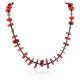 Certified Authentic Navajo .925 Sterling Silver Natural Turquoise Coral Heishi Native American Necklace 25235-4