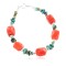 Certified Authentic Navajo .925 Sterling Silver Natural Turquoise Coral Native American Bracelet 12977-1