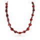 Certified Authentic Navajo .925 Sterling Silver Natural Turquoise Coral Native American Necklace 15998
