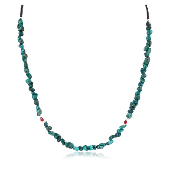 Certified Authentic Navajo .925 Sterling Silver Natural Turquoise Coral Native American Necklace 371029661222