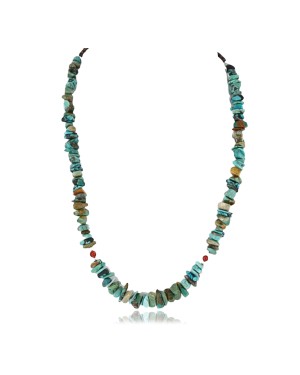 Certified Authentic Navajo .925 Sterling Silver Natural Turquoise Coral Native American Necklace 371051152666