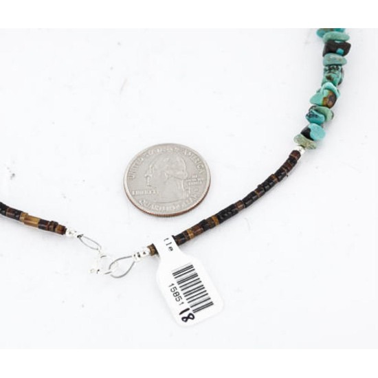 Certified Authentic Navajo .925 Sterling Silver Natural Turquoise Coral Native American Necklace 371051152666