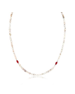 Certified Authentic Navajo .925 Sterling Silver Natural Turquoise Coral Native American Necklace 390809271049