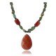 Certified Authentic Navajo .925 Sterling Silver Natural Turquoise Gold Stone Native American Necklace 15810-40