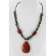 Certified Authentic Navajo .925 Sterling Silver Natural Turquoise Gold Stone Native American Necklace 15810-40