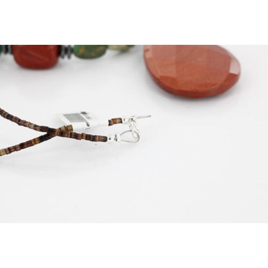Certified Authentic Navajo .925 Sterling Silver Natural Turquoise Gold Stone Native American Necklace 15810-40
