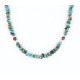 Certified Authentic Navajo .925 Sterling Silver Natural Turquoise Gold Stone Native American Necklace 390829376983