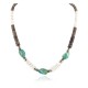 Certified Authentic Navajo .925 Sterling Silver Natural Turquoise Graduated Heishi and Spiny Oyster Native American Necklace 25228-2