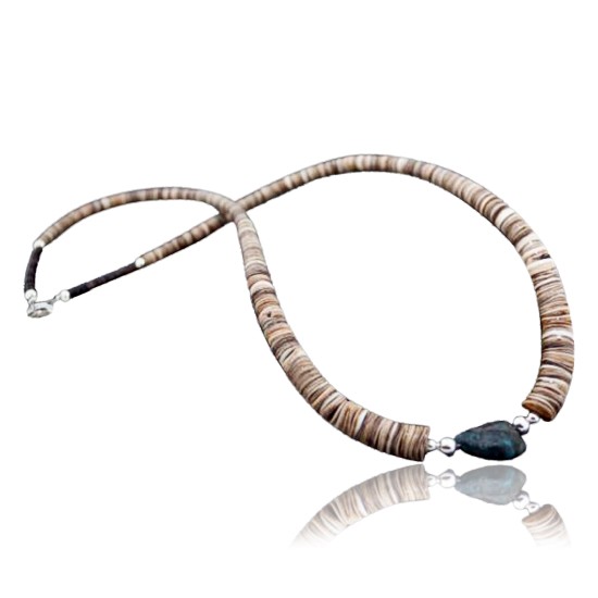 Certified Authentic Navajo .925 Sterling Silver Natural Turquoise Graduated Heishi Native American Necklace 370830288374