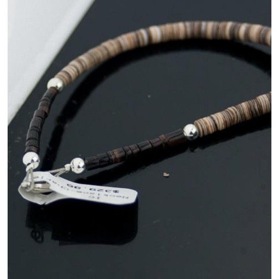 Certified Authentic Navajo .925 Sterling Silver Natural Turquoise Graduated Heishi Native American Necklace 370830288374