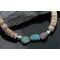 Navajo .925 Sterling Silver Natural Turquoise Graduated Heishi Native American Necklace 7501008-14