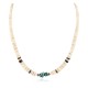 Certified Authentic Navajo .925 Sterling Silver Natural Turquoise Graduated Melon Shell Hematite Native American Necklace 14905-3
