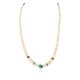 Certified Authentic Navajo .925 Sterling Silver Natural Turquoise Graduated Melon Shell Native American Necklace 14905-4