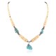Certified Authentic Navajo .925 Sterling Silver Natural Turquoise Graduated Melon Shell Native American Necklace 15412-5