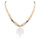 Certified Authentic Navajo .925 Sterling Silver Natural Turquoise Graduated Melon Shell Shell Bird Native American Necklace 750124-1