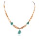 Certified Authentic Navajo .925 Sterling Silver Natural Turquoise Graduated Spiny Oyster Native American Necklace 17066