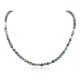 Certified Authentic Navajo .925 Sterling Silver Natural Turquoise Green Agate Native American Necklace 750119-19