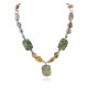 Certified Authentic Navajo .925 Sterling Silver Natural Turquoise Green Jasper Agate Native American Necklace 15422-67