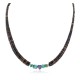 Certified Authentic Navajo .925 Sterling Silver Natural Turquoise Heishi Amethyst Native American Necklace 25285-2