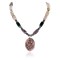 Certified Authentic Navajo .925 Sterling Silver Natural Turquoise Hematite Charoite Agate and Black Onyx Native American Necklace 15868-20