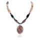 Certified Authentic Navajo .925 Sterling Silver Natural Turquoise Hematite Charoite Agate and Black Onyx Native American Necklace 15868-20