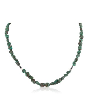 Certified Authentic Navajo .925 Sterling Silver Natural Turquoise Hematite Native American Necklace 15771-9