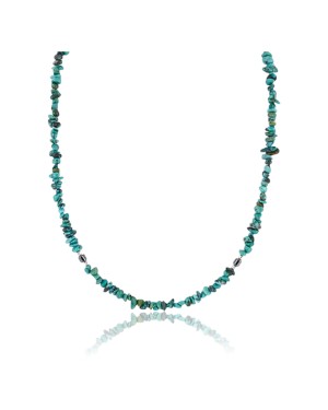 Certified Authentic Navajo .925 Sterling Silver Natural Turquoise Hematite Native American Necklace 371313869359